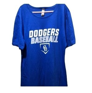 Size small blue dodgers baseball short sleeve shirt